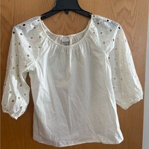 A New Day Cream Eyelet Blouse